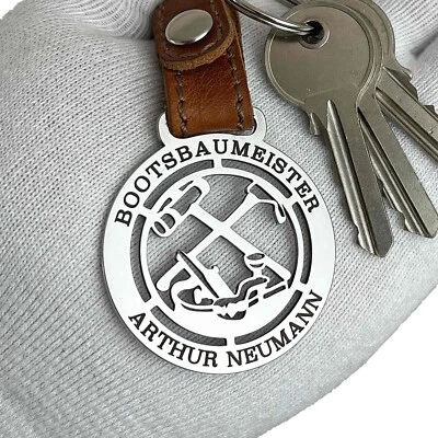 STEELMONKS Geschenk für Bootsbauer mit Text - Zunftzeichen - Geburtstag Schlüsselanhänger