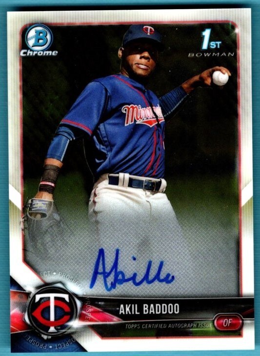 2018 Bowman Chrome Prospect Autograph Auto  Akil Baddoo   CARD # BCPA-AB