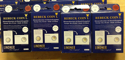 Lindner Rebeck Coin L Adhesive Holders 6 Packs of 25 Unopened Pick Your Sizes |