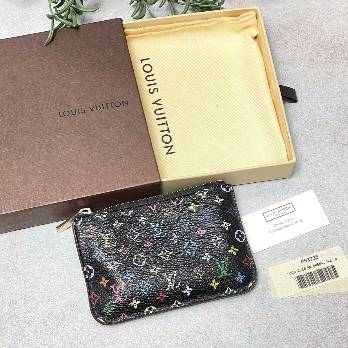 Louis Vuitton Black Monogram Multicolor Pochette Cles NM Key Chain Coin  Purse