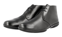 Prada Toblach Schaf Fell Desert Boots Stiefeletten Schuhe - Schwarz - 6,5 40,5