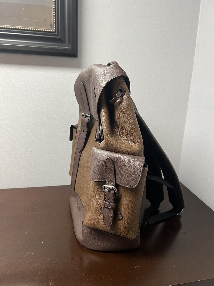 Coach Hudson Leather Backpack Bag Men's Brown New | eBay
