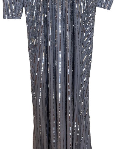 Mac Duggal Gown Dress Womens Size 10 Sequin Wrap Over Bishop Sleeve 5501 $598 - Picture 7 of 19