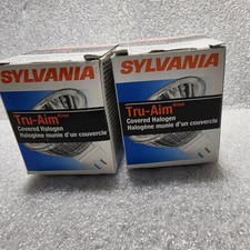 2X SYLVANIA TRU-AIM COVERED HALOGEN 12V GU5.3 50W 35/FL 58723