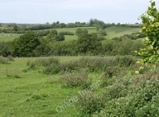Photo 6x4 Field by Springhill Down Hill Mogworthy A view towards and acro c2011
