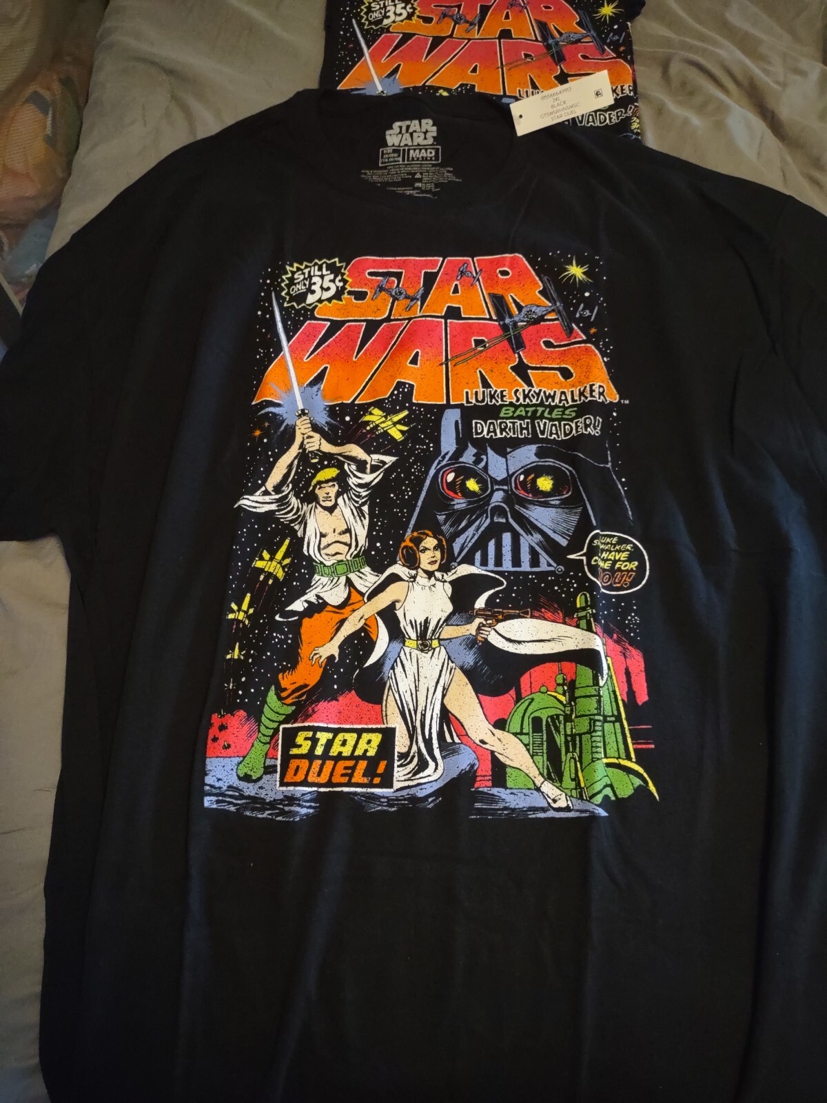 ALTRA T shirt Star Wars Star Duel Luke Vader Leia fumetto ufficiale 2XL