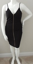 Trac Black Sleeveless Front Zipper Bodycon Cocktail Dress Plus 1XL 2XL - New!