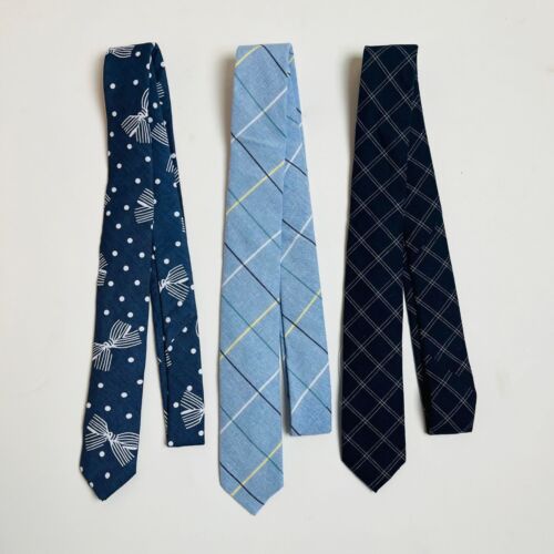Lot of 3 Neck Tie for Men  Skinny Tie Madness Floral/Checkered/Printed NEW - Picture 1 of 6
