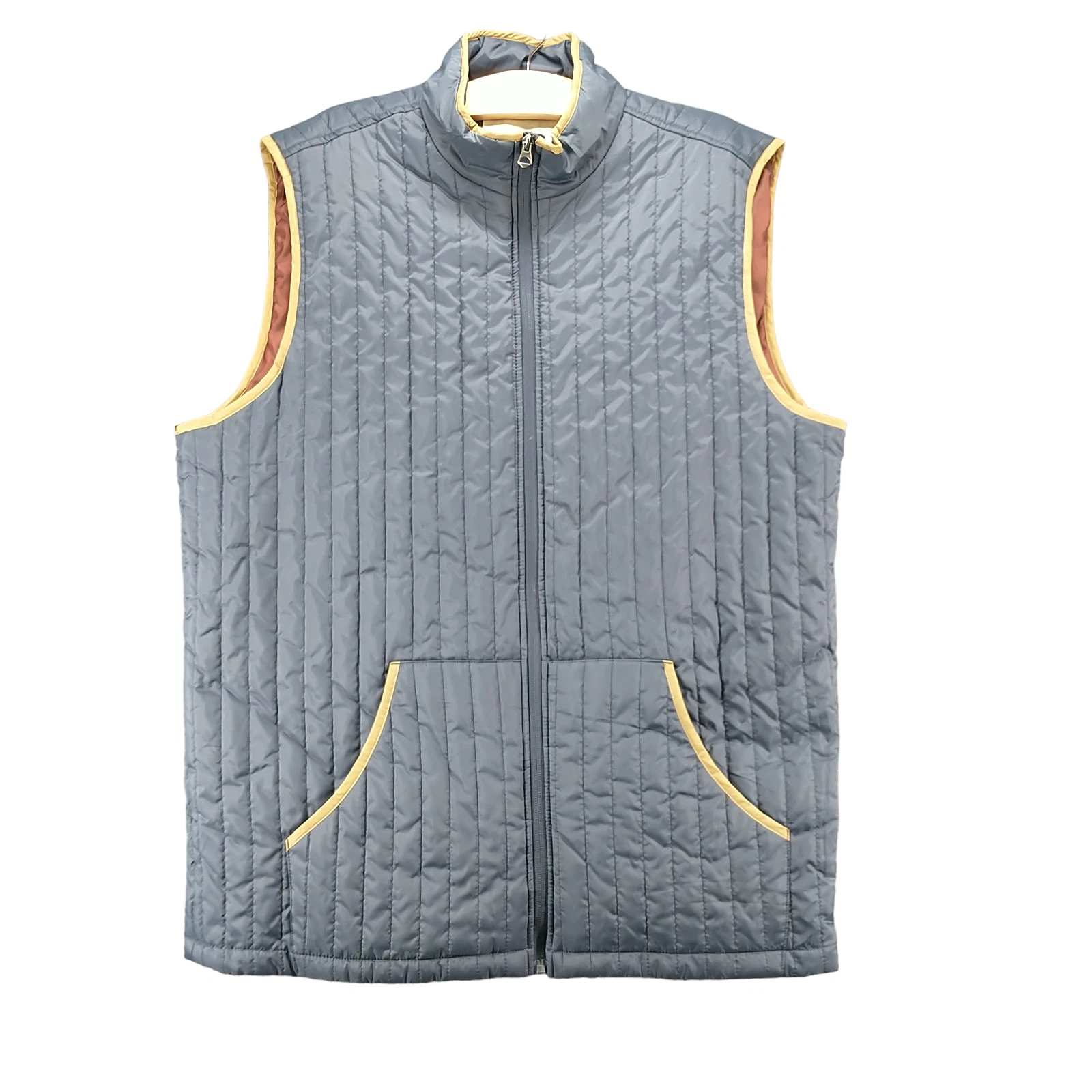 Mutual Weave Men's Puffer Vest Blue XLT Full Zip Side Pockets Lined Outdoor
