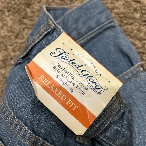 Faded Glory Relaxed Fit Jeans Adjustable Waist 5 Pockets Med Blue Sz New B12 - Picture 3 of 4