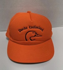 Vintage Ducks Unlimited Bright Orange Snapback Adjustable Hat Hunting