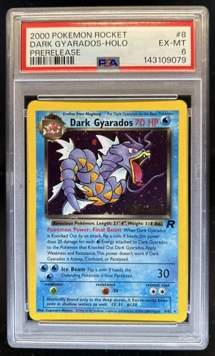 2000 Pokemon Team Rocket Dark Gyarados Holo Prerelease #8/82 PSA 6