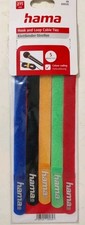 Hama Cable Organizer Hook and Loop Tie Strips 5 Pack  Colours 215mm New