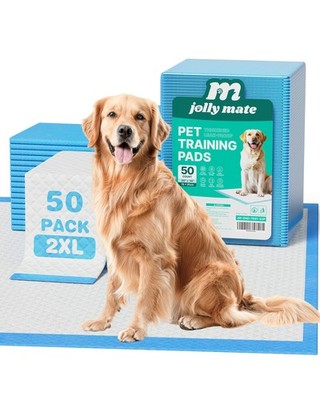 JollyMate 30x36 Dog Pee Pads XXLarge 50 Pack 6Layer Super Absorbent
