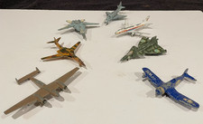 Vintage Toy Lot Of 7 Diecast Jet Planes some are hard to find