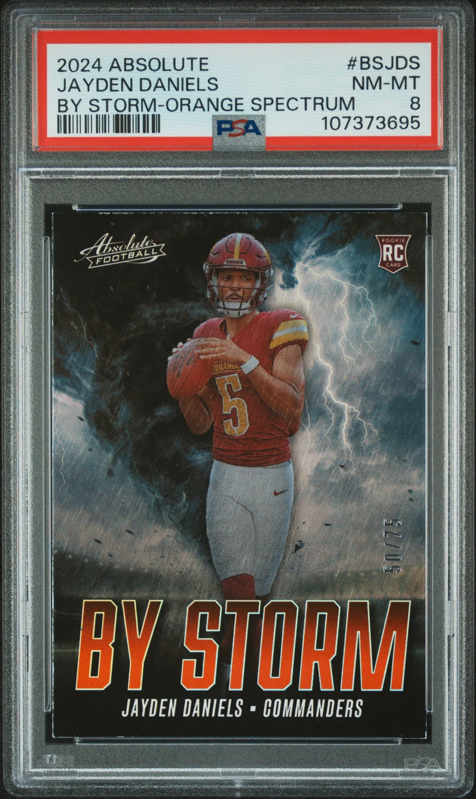 Jayden Daniels Panini Absolute By Storm #BSJDS Orange Spectrum