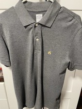 Brooks Brothers Polo Shirt Men's Size M Short Sleeve Logo Gray