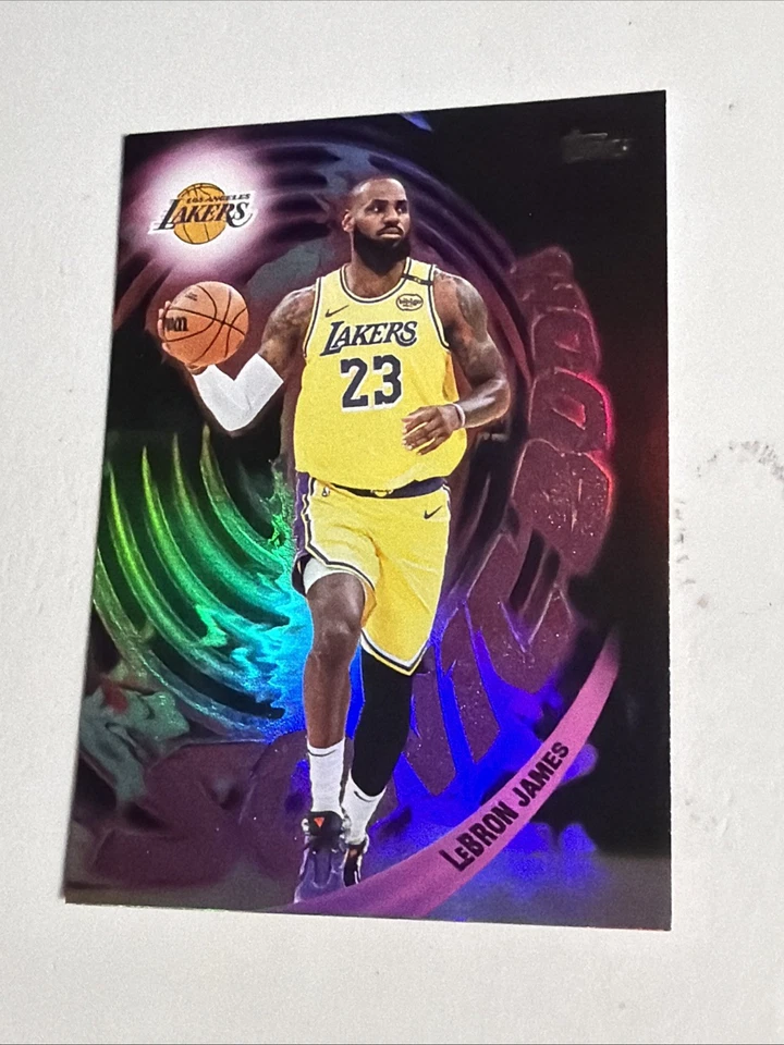 2025-26 Topps #SB-1 LeBron James Sonic Boom Refractor  Los Angeles Lakers SP - Image 3 of 4
