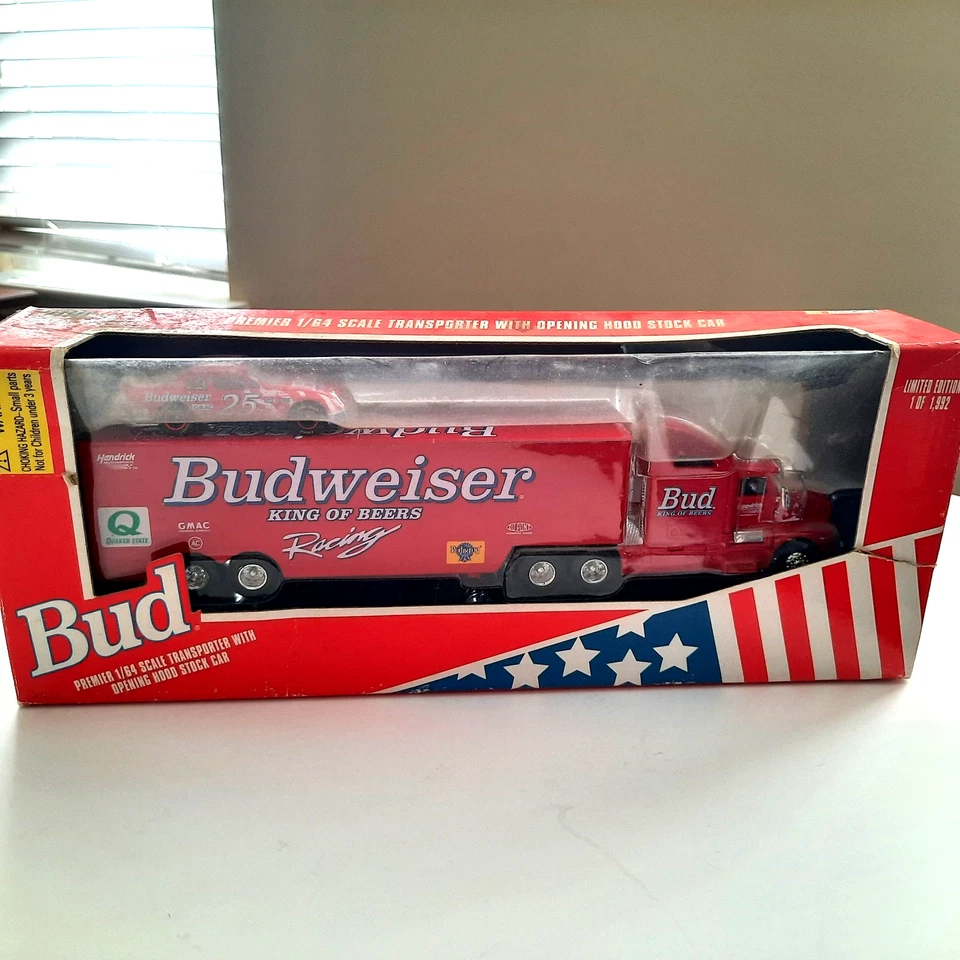 Ken Schrader Budweiser #25 Transporter 1/64 Nascar Racing Champions with Car - Image 3 of 4