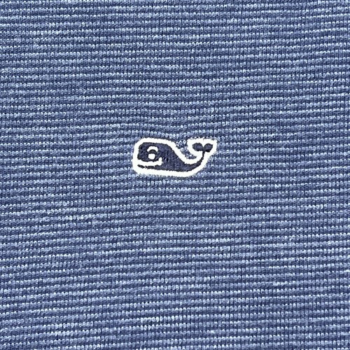 Vineyard Vines Saltwater 1/4 Zip Boy's Large Blue Deep Bay Pima Pullover Stretch - Picture 2 of 11