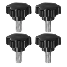 4pcs Star Knobs M12 x 25mm 304 Stainless Steel Stud 46mm 6-Star Head Thumb Screw