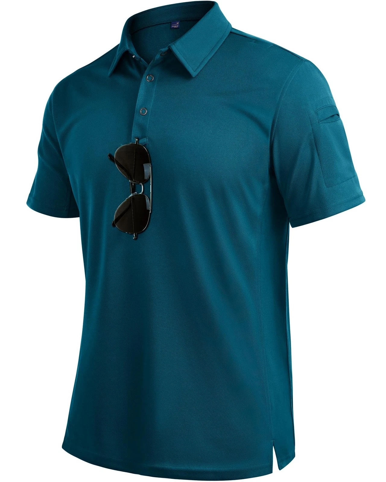 Teal Polo Shirts for Men Short Sleeve Stretch Breathable Golf Shirt Dry Fit T...