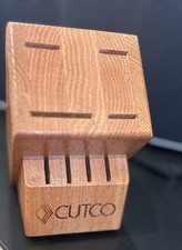 Cutco Studio 4+4 Solid Oak Wood 8-Slot Knife Block Holder Made In USA