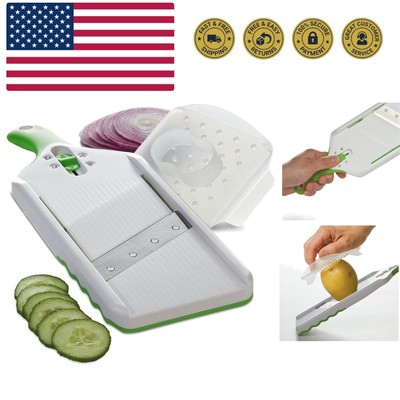 Adjust-A-Slice Mandoline Slicer, Green   Adjustable Thickness, Perfect for Ve...