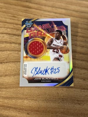 2025-26 Bowman Best Univ JOHN BLACKWELL Game Graphs Auto Relic Refractor #GG-JB