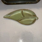 Frankoma Prairie Green Leaf Divided Dish #83 Ex Condition
