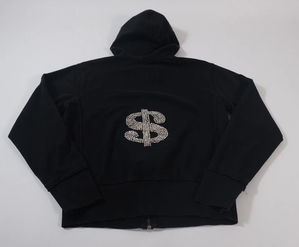 Sudadera con capucha Y2K Twisted Heart For Wynn con cremallera corta estrás talla M Foto 3 de 4