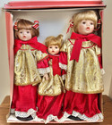 Brinn's Collectible Edition Caroling Family Dolls 1995 Two Girls One Boy w/Box — photo 1