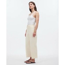 Madewell The Perfect Vintage Wide-Leg Crop Canvas Jeans Women  s Raw Hem Size 31