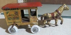 NICE ANTIQUE MARX TIN TOYLANDS FARM PRODUCTS MILK & CREAM HORSE and WAGON NR!