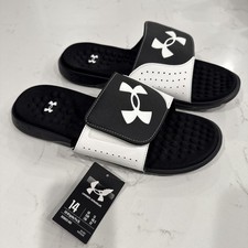 Under Armour Men's Ignite Pro Slides Black/White/Black -3026023-003- Brand New 