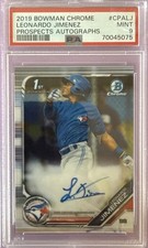 2019 BOWMAN CHROME PROSPECTS AUTO LEONARDO JIMENEZ 1ST BOWMAN PSA 9 MINT #CPALJ