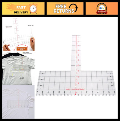 Acrylic T-Shirt Ruler Tool for Precise Logo Placement & Alignment - Embroidery G