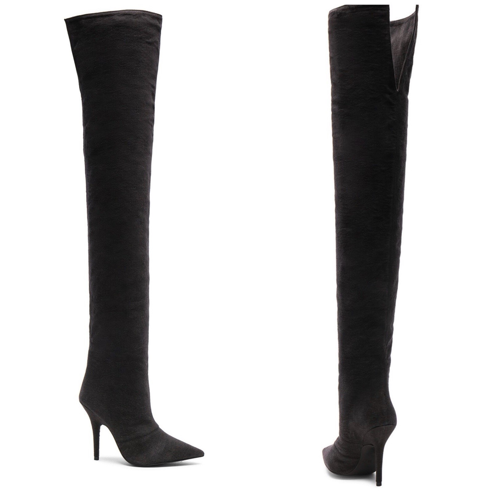 NIB YEEZY Season 6 Washed Canvas Thigh High Boots Size:36 (US 6)