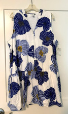 Nine West SUMMER DRESS Button Bodice Ruffle Bottom Lined Sleeveless XXL NEW