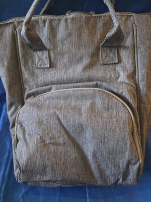 Gray Large Backpack Baby Diaper Bag Nylon Insulated Adjustable Strap Backpack 