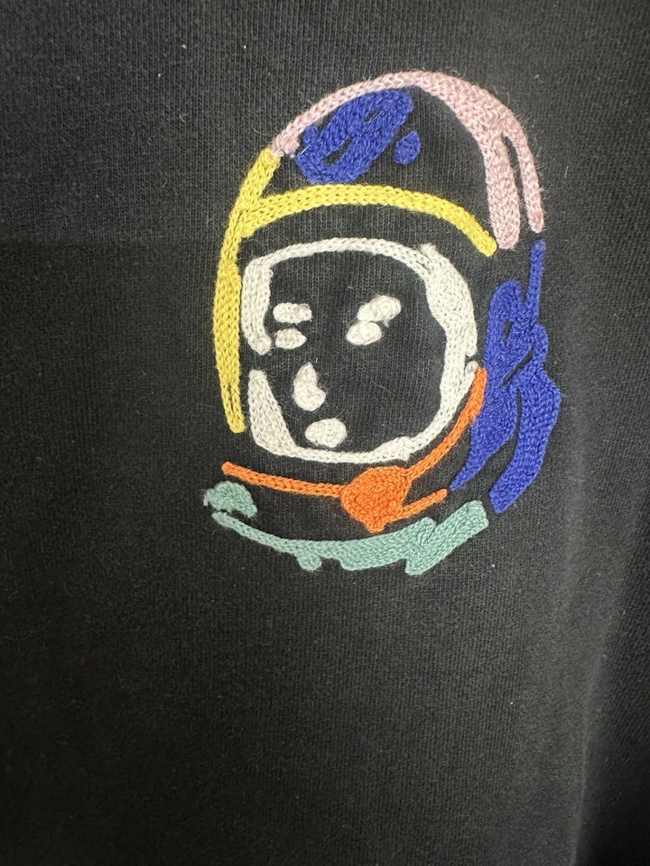 Billionaire Boys Club Hoodie Knit Embroidered Astronaut Black Sweatshirt Sz 2XL - Image 3 of 4