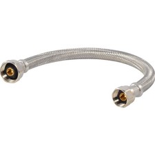 12 Inch Steel-Flex Braided Faucet Connector, 1/2 Inch FIP x 1/2 Inch Compress...