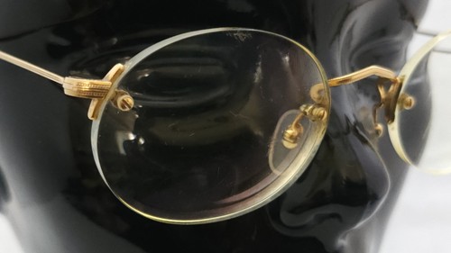 Vintage Morel GF 14kt Gold Rimless Eyeglasses 41-19 Frames Made in France - Picture 3 of 15