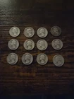 Lot Of 12 Silver Quarters From 1933 To 1948 Heavily Worn