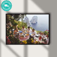Slim Aarons Dining Al Fresco On Capri Italy Print, Vintage Photography Art