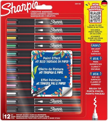 Sharpie Creative Marker Acryl-Farbstifte | Wasserbasierte Farbmarker mit