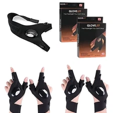 2 Pair LED Flashlight Gloves for Outdoor Fishing Camping Hiking Gloves Men Women