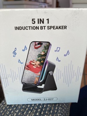 Wireless Induction Speaker 5-in-1 Bluetooth Model ZJ-027 With Stand LED Light 