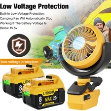 Portable Jobsite Fan for Dewalt 20V Li-ion Battery DCB209 Cordless Camping Fan