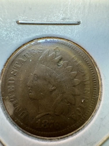 1876 indian head penny VG Planchet Flaw